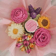 Load image into Gallery viewer, Multi-Coloured Floral Cupcake Bouquet