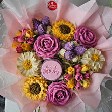 Load image into Gallery viewer, Multi-Coloured Floral Cupcake Bouquet