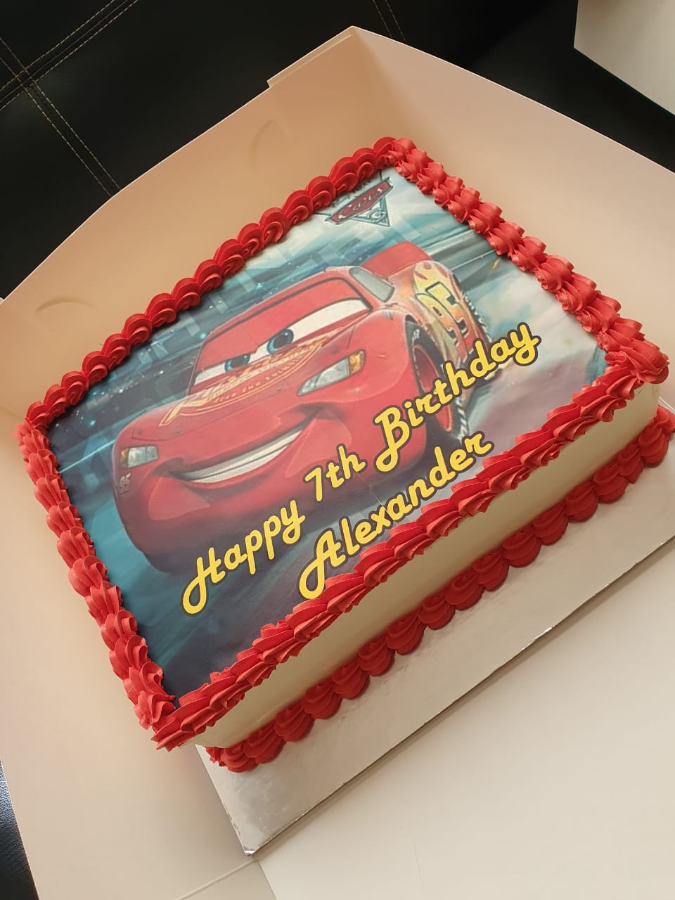 Cars Themed Children's Birthday Cake (Edible Image)