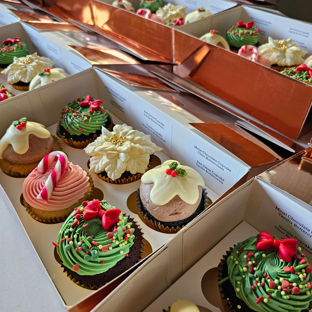 Joyous Christmas Gift Box (6pcs Cupcakes)