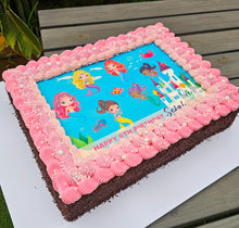 Load image into Gallery viewer, Mermaid Themed Children&#39;s Birthday Cake (Edible Image)
