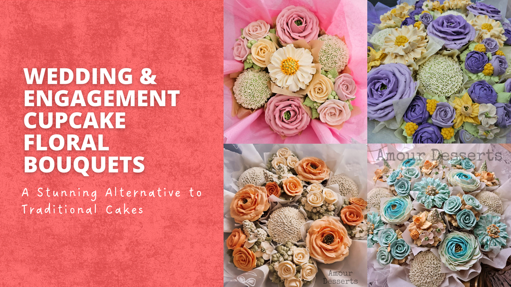 Flower cupcake bouquets for a wedding or engagement