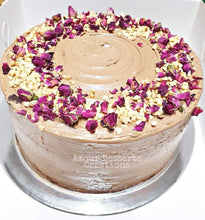 Load image into Gallery viewer, Caramelized Banana Nutella Cake with Rose Petal and Peanut Topping by Amour Desserts
