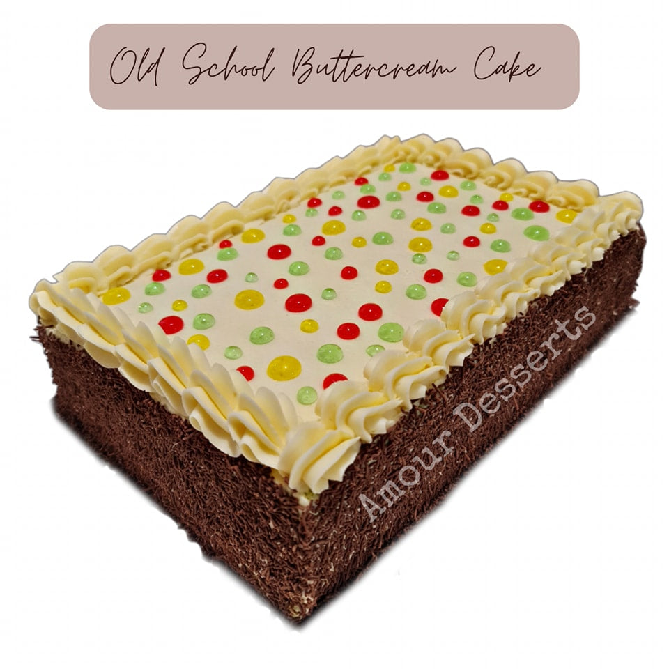 Old School Buttercream Birthday Cake